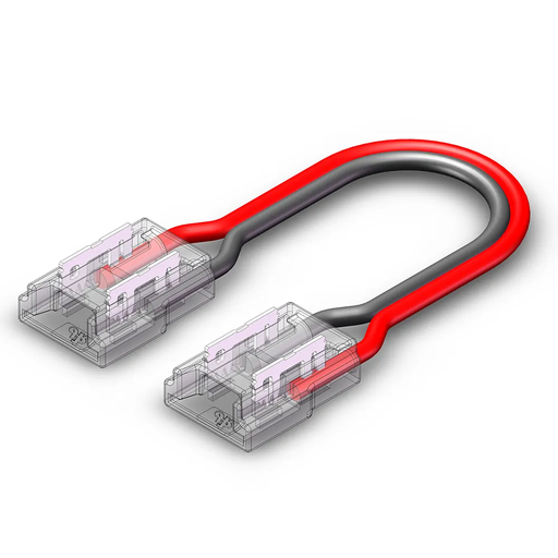 [ILU.05.11] Unión (Cinta-Cinta) de Dos Cabezales con Cable Extensor para LED COB Transparente (25 PCS)