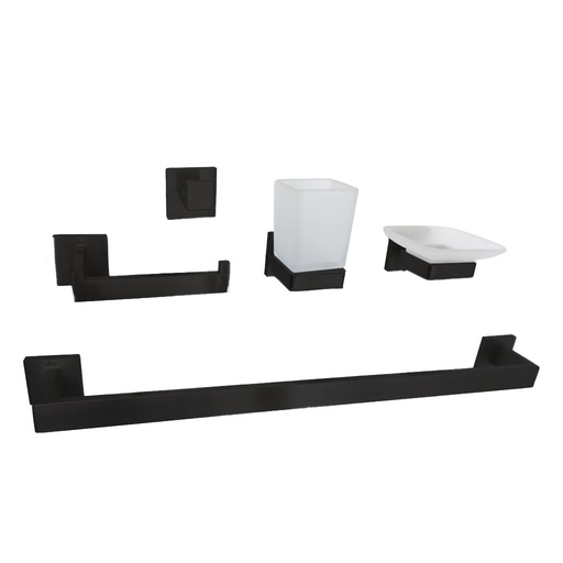 [GRI.04.14] Accesorios de Baño 5 Pcs Negro