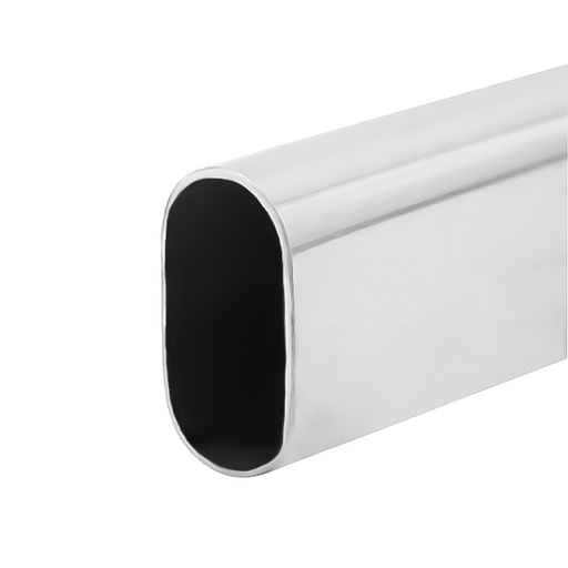 [TUB.01.01] Tubo Ovalado para Clóset de Acero Cromado