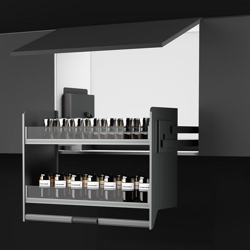 [CES.02.02] Condimentero de Gabinete Aéreo 80 cm Serie Cristallo Nero