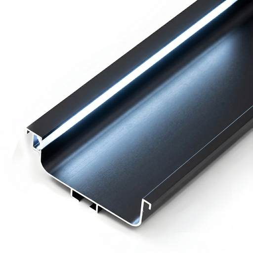 [PER.04.14] Perfil Gola en "C" Negro con Cinta Led Integrada