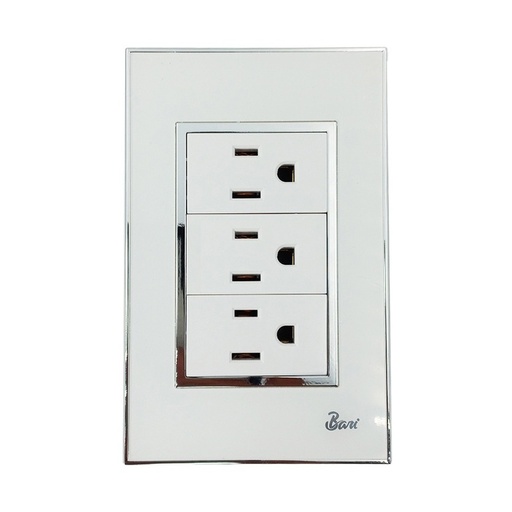 [INT.04.16] Toma Corriente Triple con tierra Serie Bianco