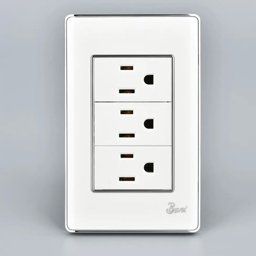 [INT.08.16] Toma Corriente Triple con tierra Serie Lusso