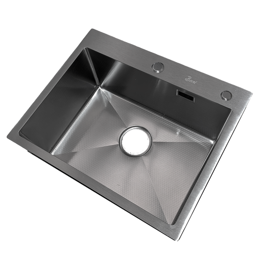 [FRE.01.27] Fregadero Una Tina Sobre Tope 55x45cm Negro Diamante