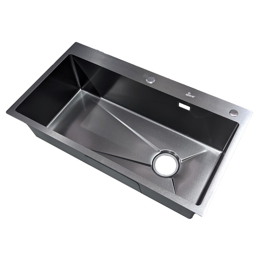 [FRE.01.31] Fregadero Una Tina Sobre Tope 82x45cm Negro Diamante X-Line