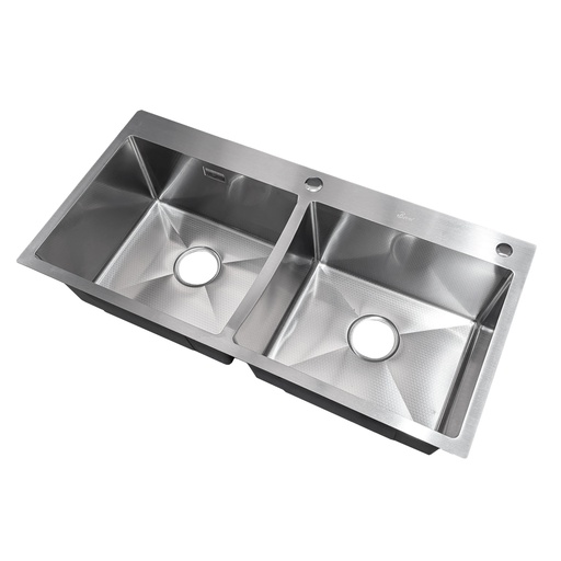 [FRE.01.33] Fregadero Doble Tina Sobre Tope 92x45cm Brush Diamante