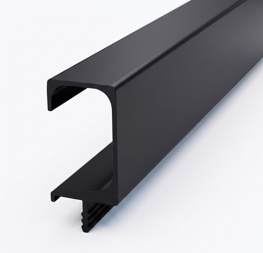 [PER.01.08] Perfil Tirador de Aluminio Tipo "C" Negro