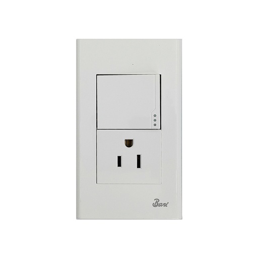 [INT.01.08] Interruptor + Tomacorriente con Tierra Serie Semplice