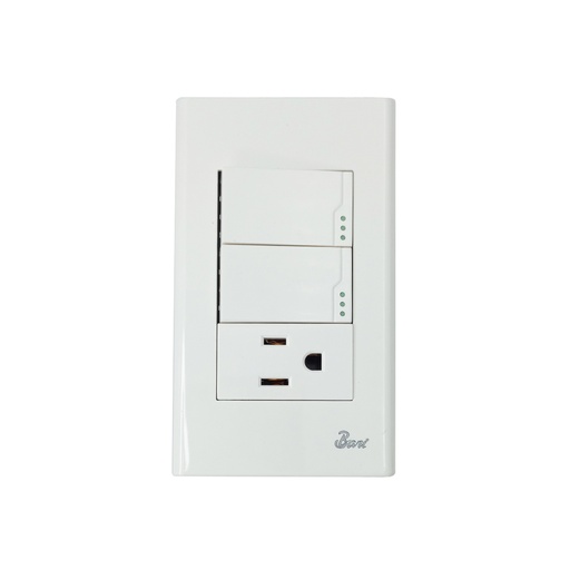 [INT.01.12] Interruptor Doble + Tomacorriente con Tierra Serie Semplice