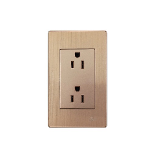 [INT.03.07] Toma Corriente Doble con Tierra Serie Ottone