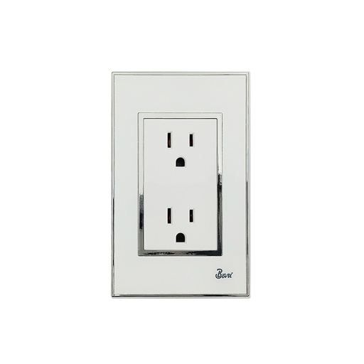 [INT.04.07] Toma Corriente Doble con Tierra Serie Bianco