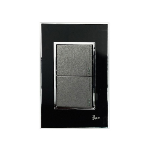 [INT.05.02] Interruptor Doble Serie Nero