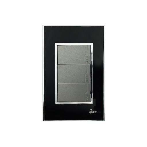 [INT.05.03] Interruptor Triple Serie Nero