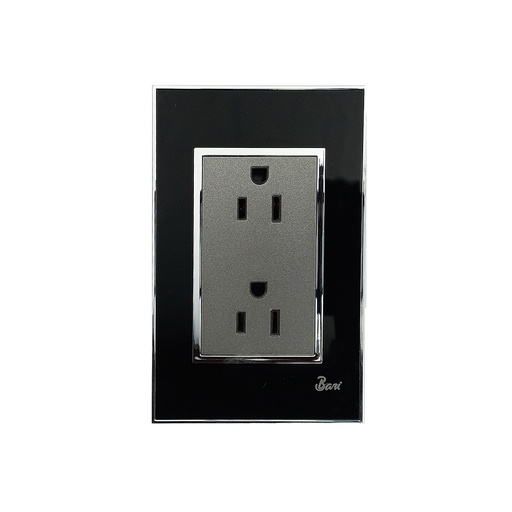 [INT.05.07] Toma Corriente Doble con tierra Serie Nero