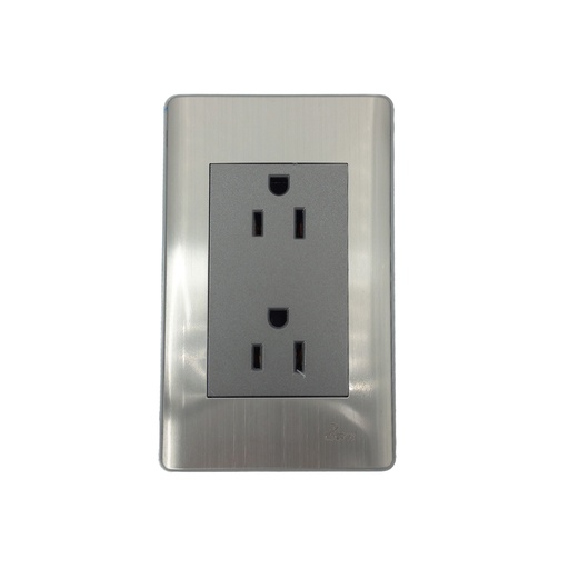 [INT.06.07] Toma Corriente Doble con tierra Serie Metallo