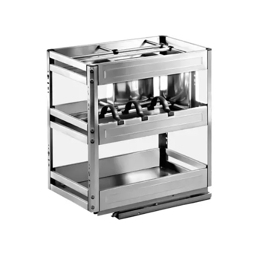 [CON.01.02] Condimentero Organizador De Acero Inoxidable 35 cm Con Accesorios