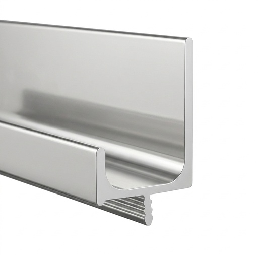 [PER.06.02] Perfil Tirador de Aluminio Cuadrado Brillante